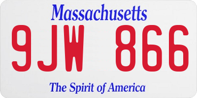 MA license plate 9JW866