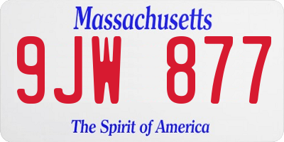 MA license plate 9JW877