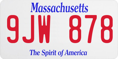MA license plate 9JW878