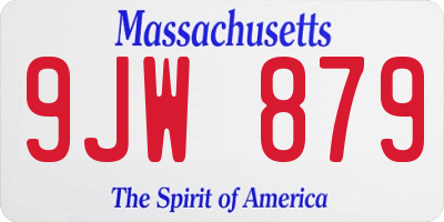 MA license plate 9JW879
