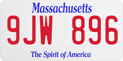 MA license plate 9JW896
