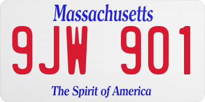 MA license plate 9JW901