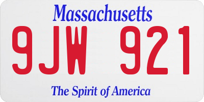 MA license plate 9JW921