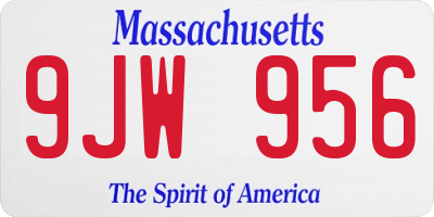 MA license plate 9JW956
