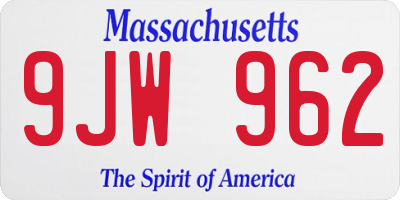 MA license plate 9JW962