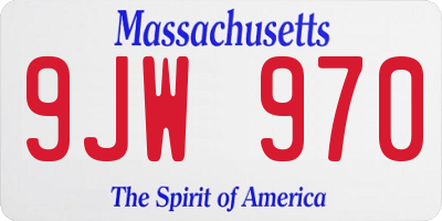 MA license plate 9JW970