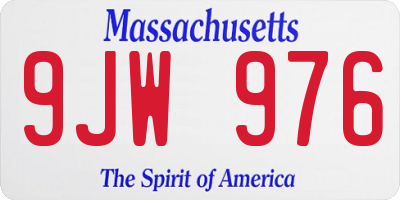 MA license plate 9JW976