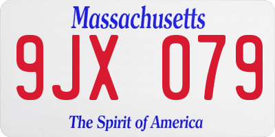 MA license plate 9JX079