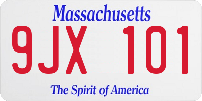 MA license plate 9JX101