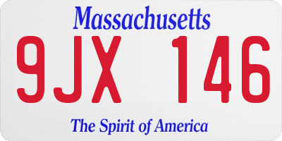 MA license plate 9JX146