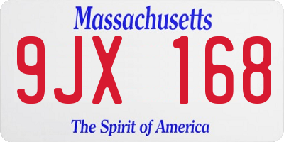 MA license plate 9JX168