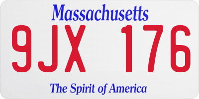 MA license plate 9JX176