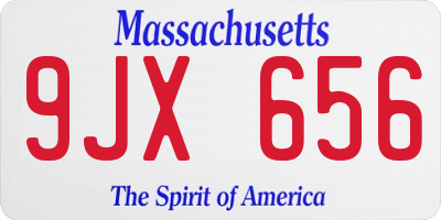 MA license plate 9JX656