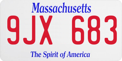 MA license plate 9JX683
