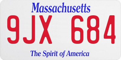 MA license plate 9JX684