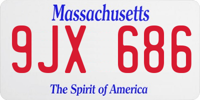 MA license plate 9JX686