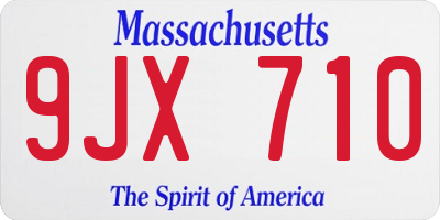 MA license plate 9JX710