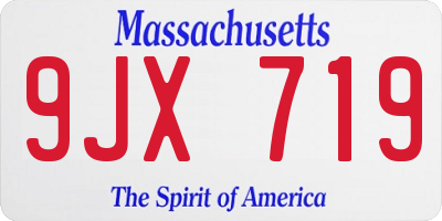 MA license plate 9JX719