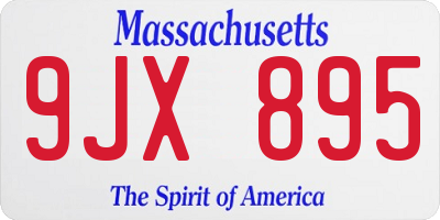 MA license plate 9JX895