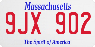 MA license plate 9JX902