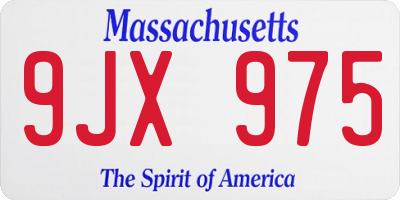 MA license plate 9JX975