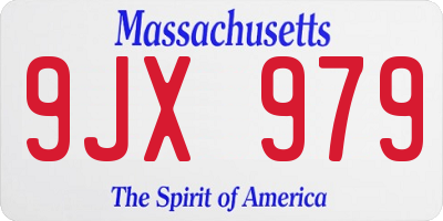 MA license plate 9JX979