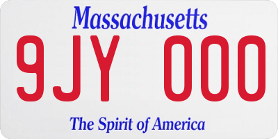 MA license plate 9JY000