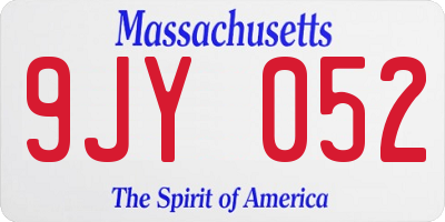 MA license plate 9JY052