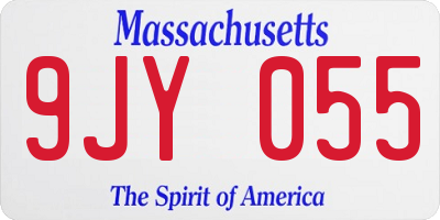 MA license plate 9JY055