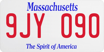 MA license plate 9JY090