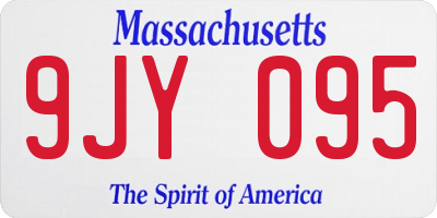 MA license plate 9JY095