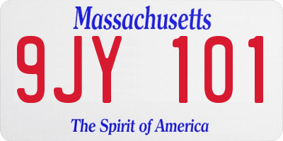 MA license plate 9JY101