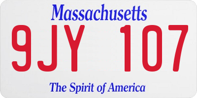 MA license plate 9JY107