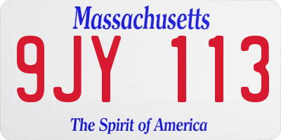 MA license plate 9JY113