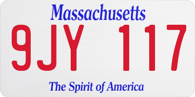 MA license plate 9JY117