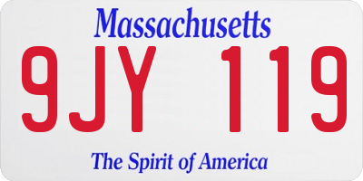 MA license plate 9JY119