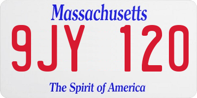 MA license plate 9JY120