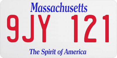 MA license plate 9JY121