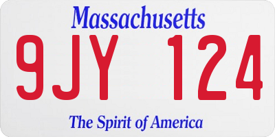 MA license plate 9JY124