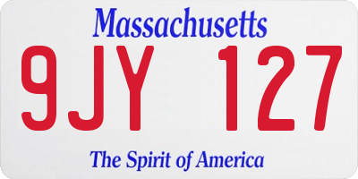 MA license plate 9JY127