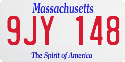 MA license plate 9JY148