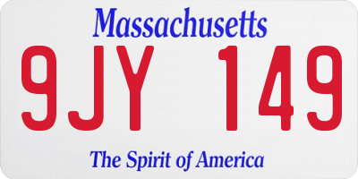 MA license plate 9JY149