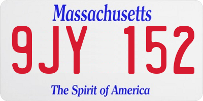 MA license plate 9JY152