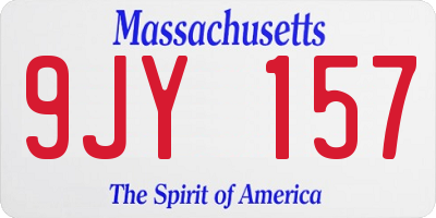 MA license plate 9JY157