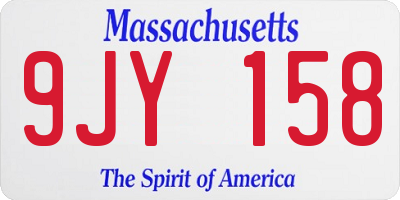 MA license plate 9JY158