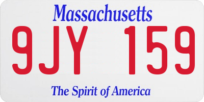 MA license plate 9JY159