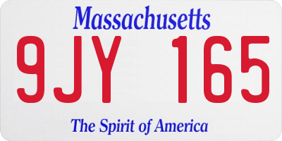 MA license plate 9JY165