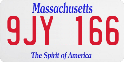 MA license plate 9JY166