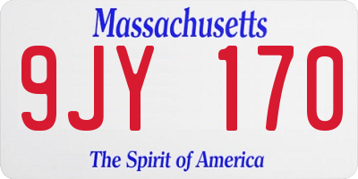 MA license plate 9JY170