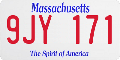 MA license plate 9JY171